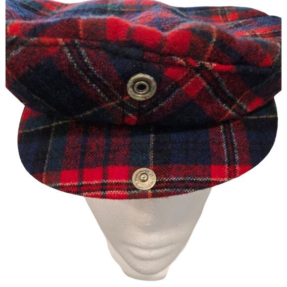 Pendleton Vintage Late 70s–early 80s Boyd Tartan Plaid Wool Newsboy Cap - Picture 3 of 9